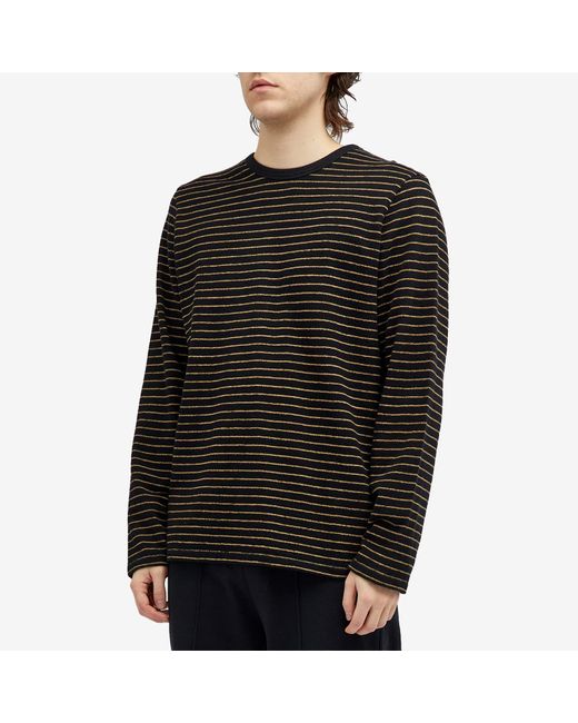 Folk Black Long Sleeve Striped T-Shirt for men