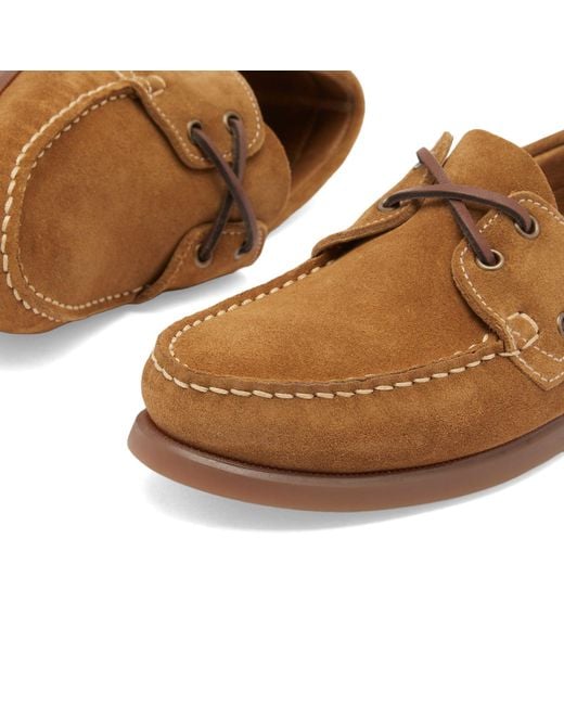Paraboot Brown Barth Velvet Boat Shoe
