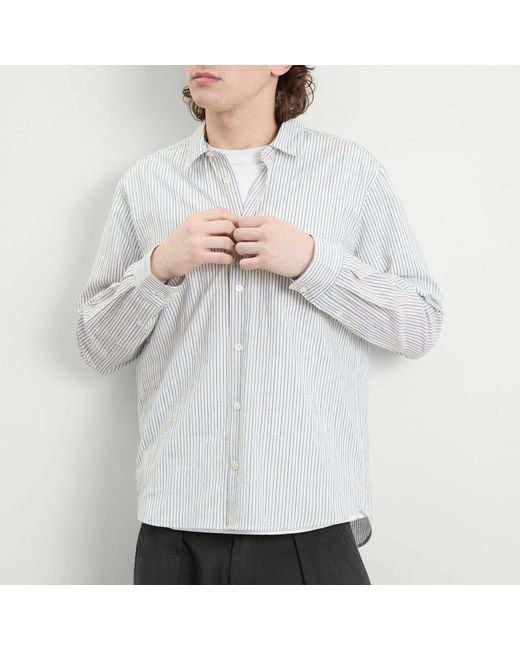 YMC White Curtis Stripe Shirt for men