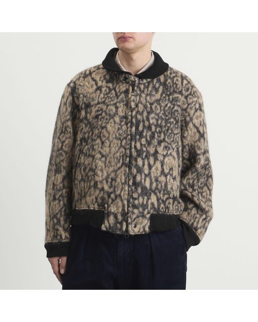 Engineered Garments Gray Leopard Jacquard Ll Jacket for men