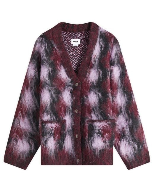 Obey Purple Amoeba Cardigan