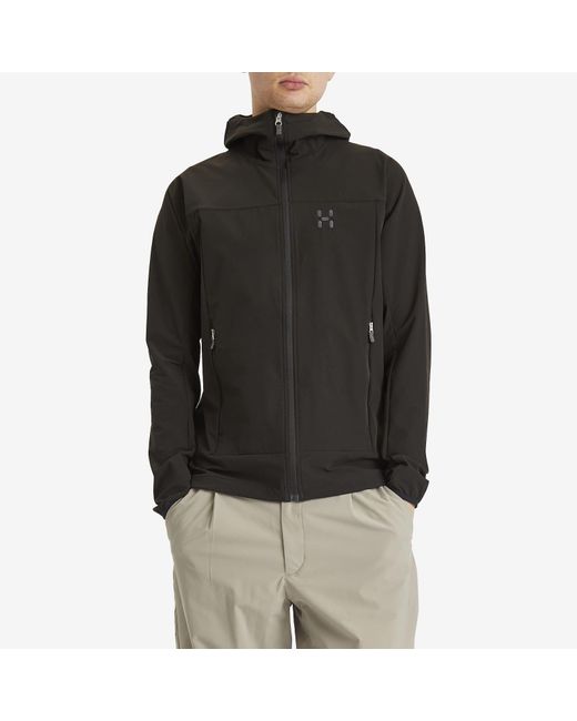 Haglöfs Black Rosson Softshell Hooded Jacket for men