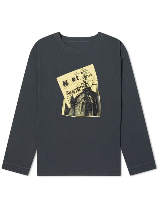 Maison Margiela Long Sleeve Poster T-Shirt in Blue for Men