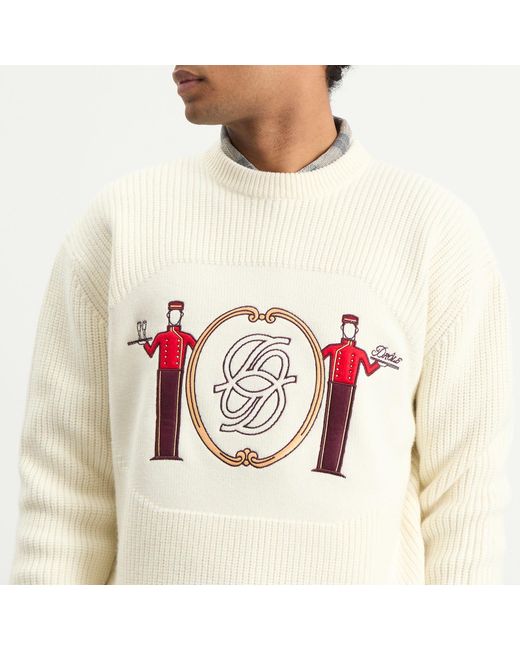 Drole de Monsieur White Drole De Monsieur Jacquard Groom Knit Jumper for men