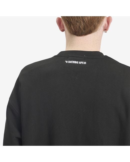 A Bathing Ape Black Abc Camo Ape Head Relax Fit Crew Sweatshirt for men
