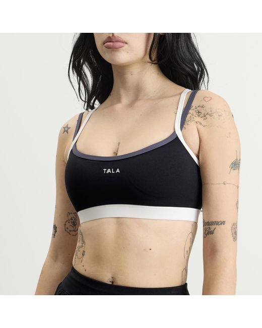 Tala Black Skinluxe Contrast Strap Sports Bra