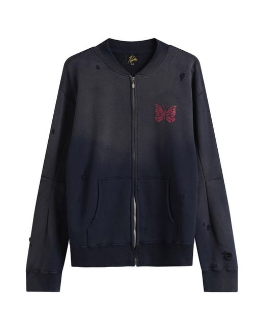 Needles Blue Deconstructed Zipped Sweat