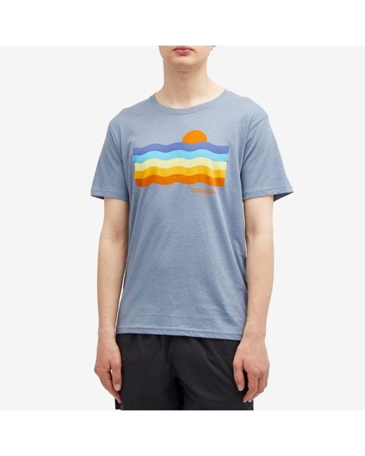 COTOPAXI Blue Disco Wave Organic T-Shirt for men