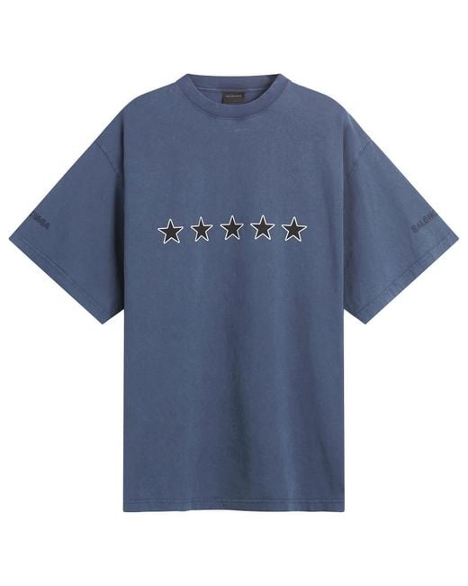 Balenciaga Blue Top Rating Printed T-Shirt for men