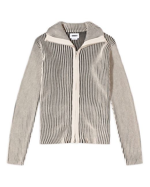 Obey White Onyx Ribbed Cardigan