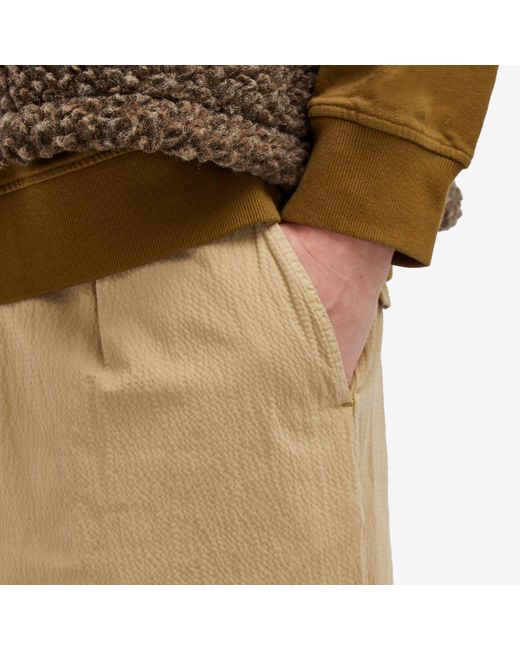 Universal Works Natural Seersucker Pleated Pant for men