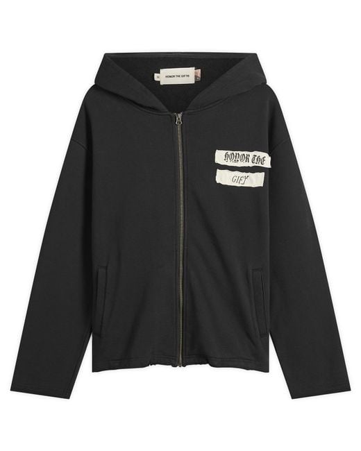 Honor The Gift Black Running Shit Since 1988 Zip Hoodie for men