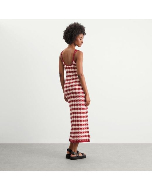House Of Sunny Red Picnic Hockney Midi Dress