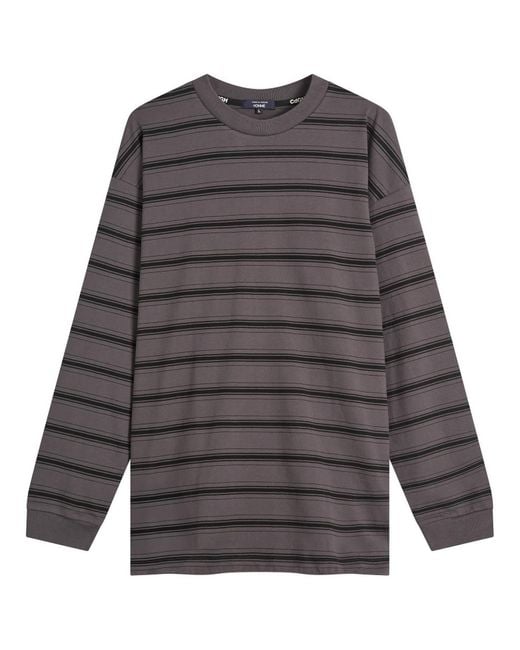 Comme des Garçons Gray Stripe Long Sleeve T-Shirt for men