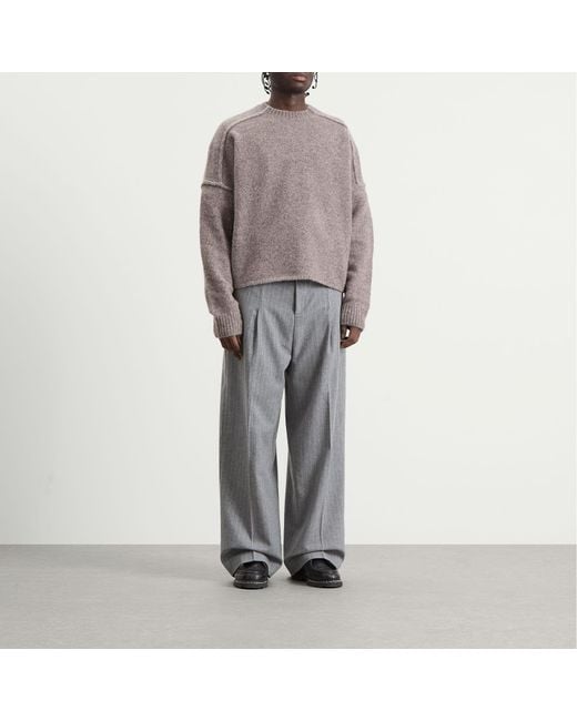 About Blank Gray Exposed Mock Neck Jumper for men