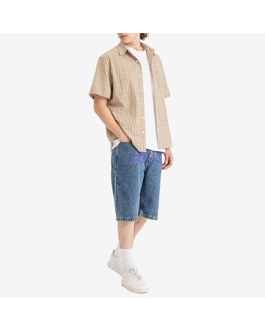 ICECREAM Blue Running Dog Denim Shorts for men
