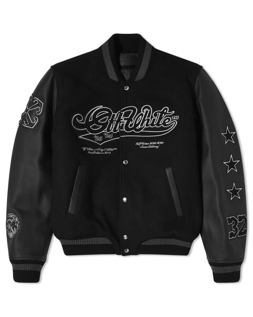 Off-White c/o Virgil Abloh Black Off- Moon Varsity Jacket for men