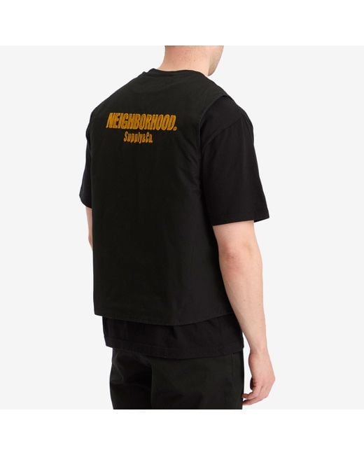 Neighborhood Black Padded Work Vest for men