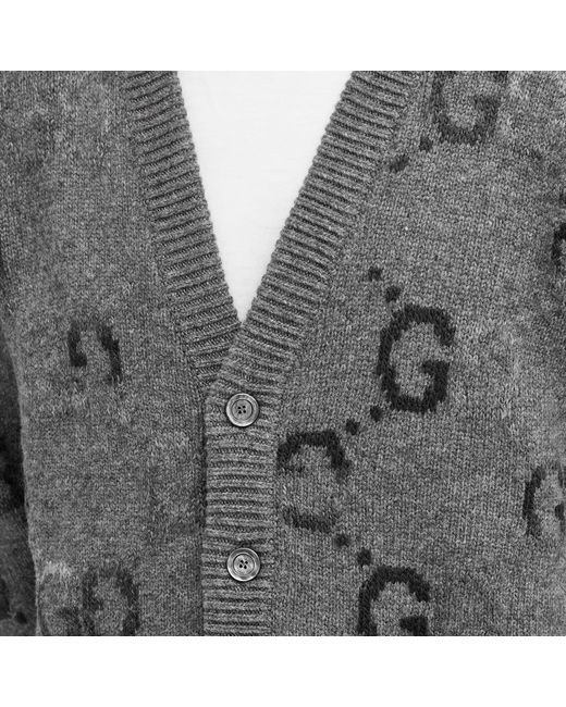 Gucci Gray Jumbo Gg Knit Cardigan for men