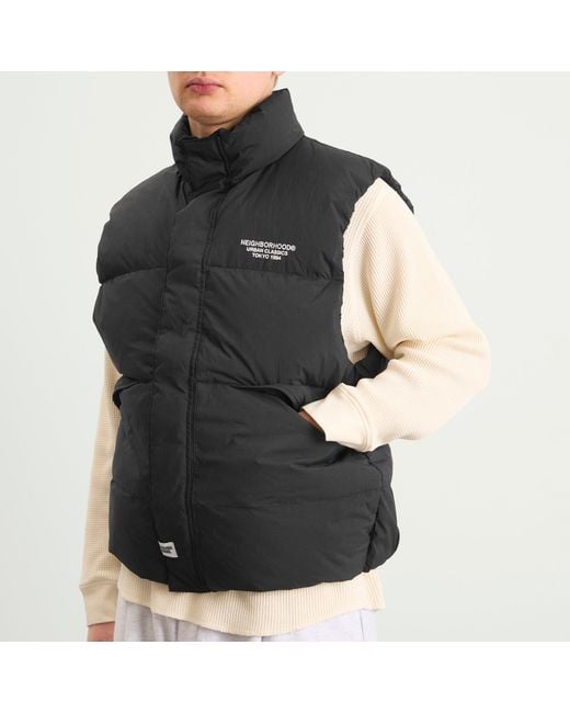 Neighborhood Black Classic Down Vest for men