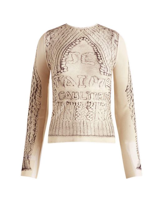 Jean Paul Gaultier Natural Jean Paul Gauliter Long Sleeve Mesh Top