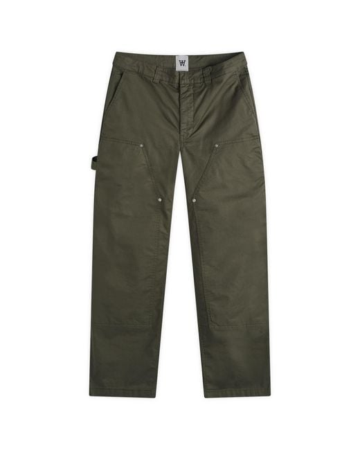 WOOD WOOD Green Fed Workwear Trousers for men