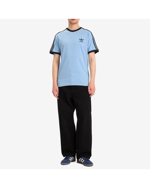 Adidas Blue 3-Stripes T-Shirt