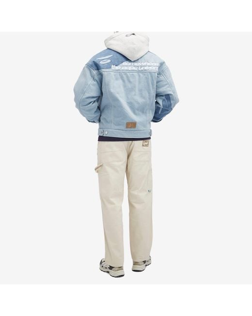 Aape By A Bathing Ape Blue Aape Padded Denim Jacket for men