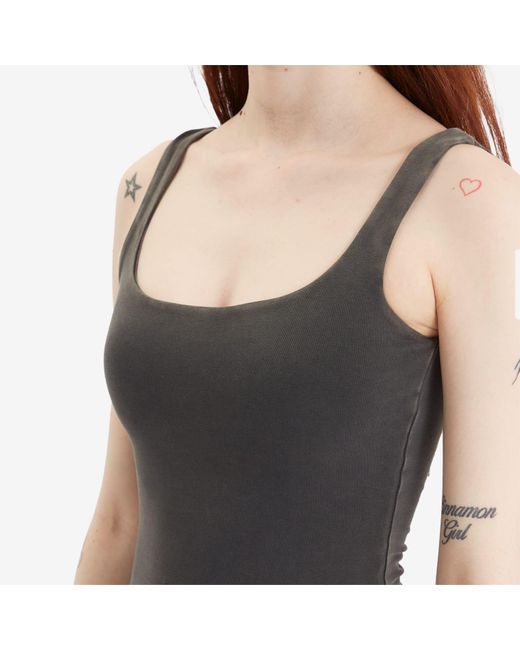 Entire studios Gray Square Neck Bodysuit