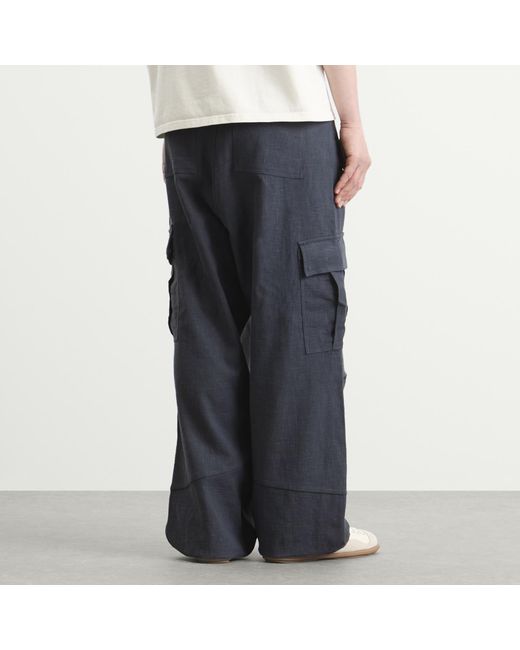 Rhude Blue Linen Parachute Pant for men