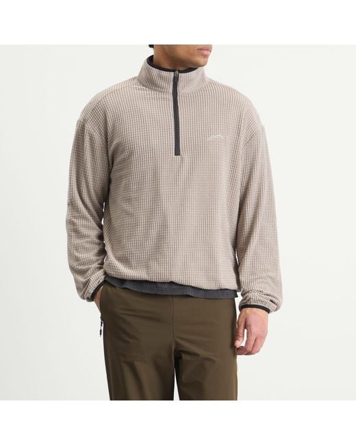 Mellow Clo Gray Summit Half Zip Fleece for men