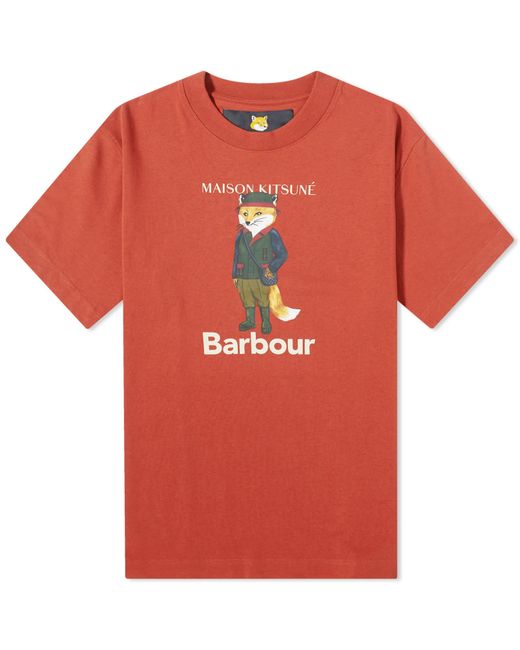 Barbour Orange X Maison Kitsuné Beaufort T-shirt for men