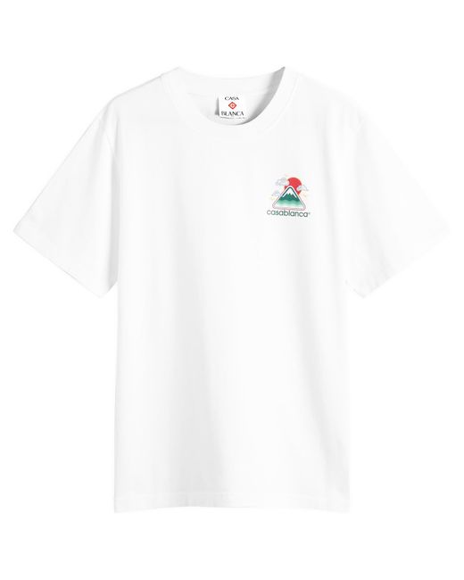 Casablanca White Montagne Ondulée Screen Printed T-Shirt for men