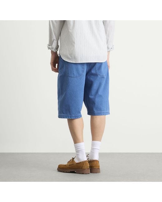 YMC Blue 90's Denim Twisted Shorts for men