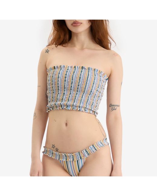 Faithfull The Brand Blue Tavira Bikini Bottom
