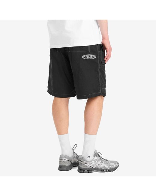 Pleasures Black Raider Cargo Shorts for men