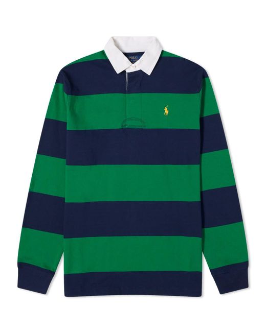 Polo Ralph Lauren Green Stripe Rugby Shirt for men