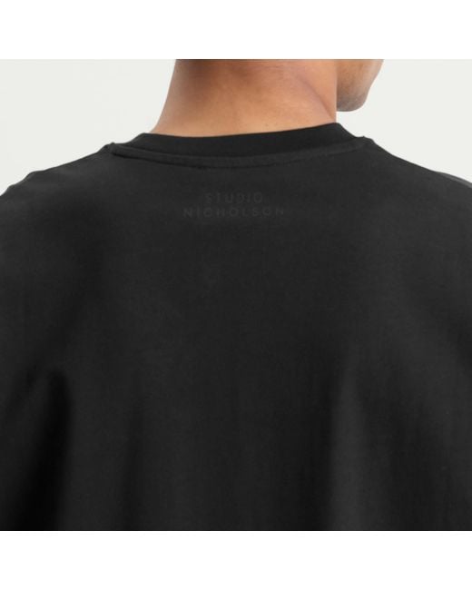 Studio Nicholson Black Lay Boxy Fit T-Shirt for men