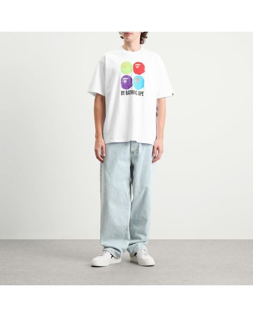 A Bathing Ape White Multi Ape Head T-Shirt for men