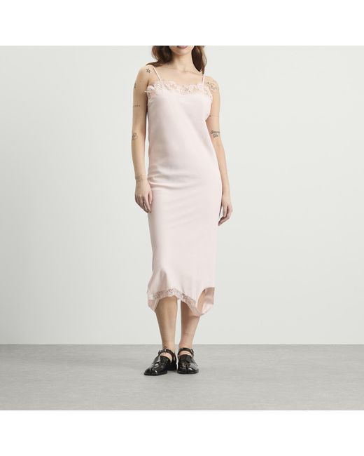 Maison Margiela Pink Mm6 Lace Cami Midi Dress