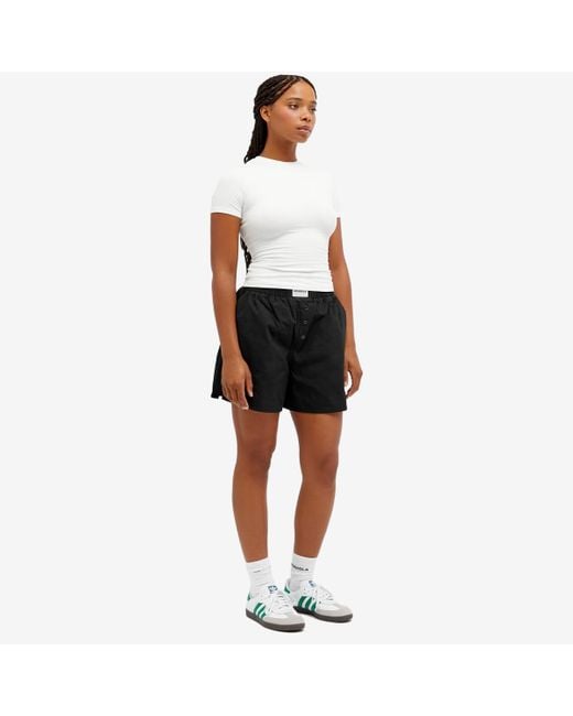 ADANOLA Black Poplin Boxer Shorts