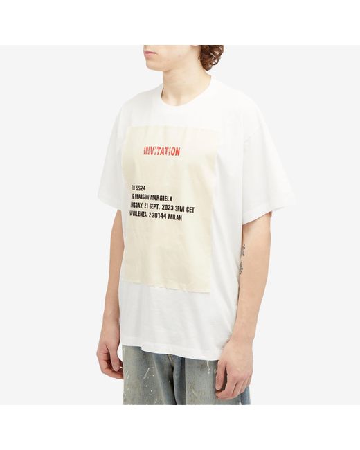 MM6 by Maison Margiela Show Invitation Logo T-Shirt in White for