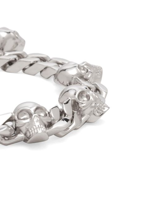 Alexander McQueen Metallic Skull Chain Bracelet for men