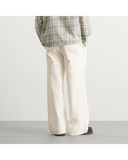 AMI Natural Light Denim Wide Fit Jeans for men