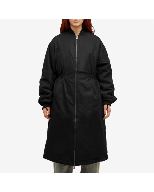 Daily Paper Black Oversized Long Bomber Jacket