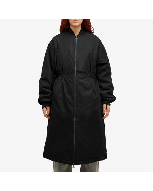 Daily Paper Black Oversized Long Bomber Jacket
