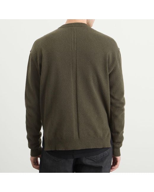 Rick Owens Green Round Neck Knit Crew for men