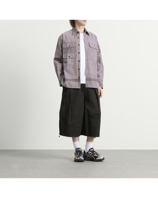 STORY mfg. Purple Hand Block Printed Harvest Shirt for men