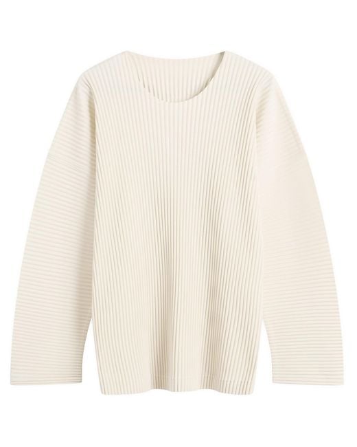 Homme Plissé Issey Miyake White Homme Plissé Curve Long Sleeve Top for men
