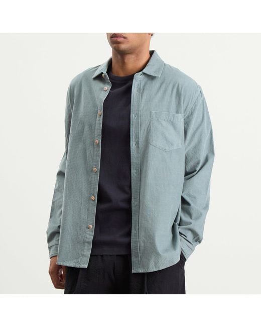 Folk Blue Direction Babycord Shirt for men